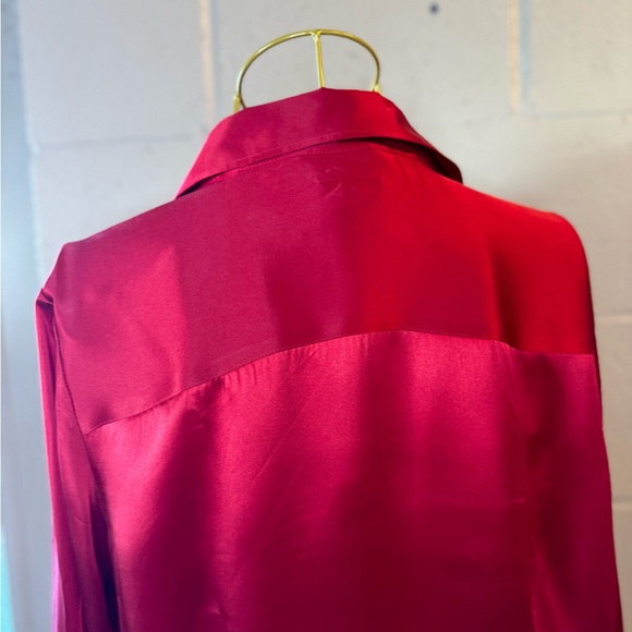 NWT Talbot Red Silk Blouse in Red, Size 14P - Picture 8 of 13